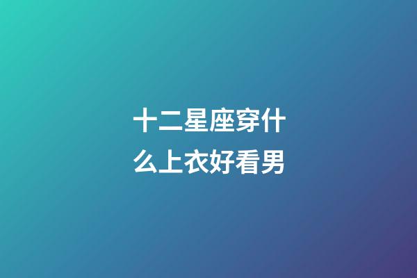 十二星座穿什么上衣好看男