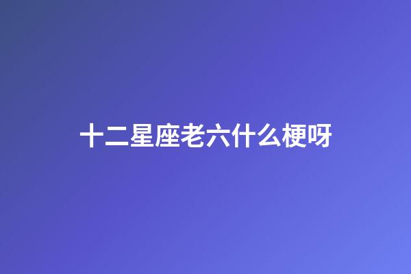 十二星座老六什么梗呀-第1張-星座運勢-玄機派