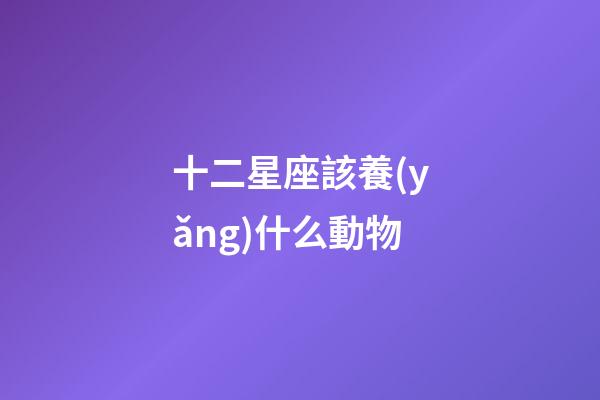 十二星座該養(yǎng)什么動物-第1張-星座運勢-玄機派