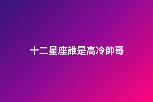 十二星座誰是高冷帥哥-第1張-星座運勢-玄機派