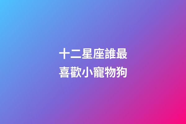 十二星座誰最喜歡小寵物狗