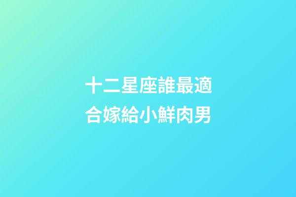 十二星座誰最適合嫁給小鮮肉男-第1張-星座運勢-玄機派