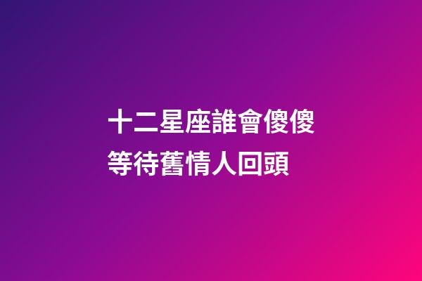 十二星座誰會傻傻等待舊情人回頭-第1張-星座運勢-玄機派