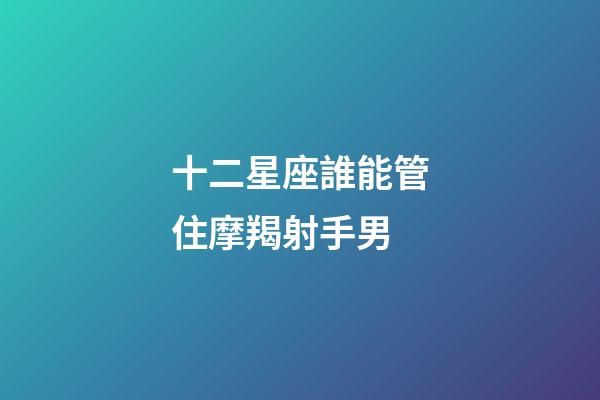 十二星座誰能管住摩羯射手男-第1張-星座運(yùn)勢-玄機(jī)派
