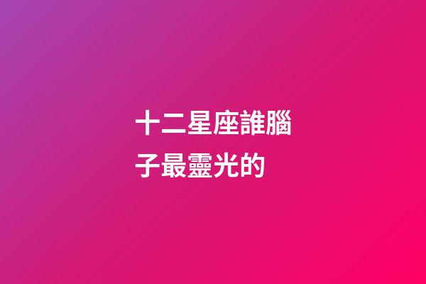 十二星座誰腦子最靈光的-第1張-星座運勢-玄機派