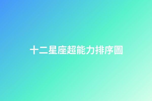 十二星座超能力排序圖-第1張-星座運勢-玄機派