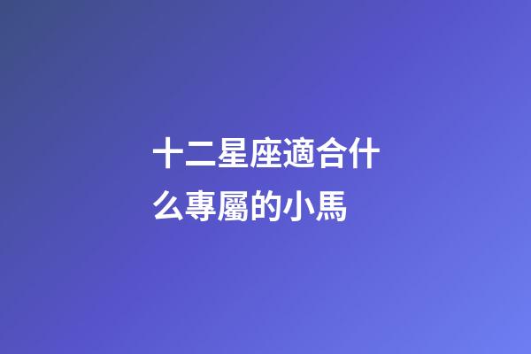 十二星座適合什么專屬的小馬-第1張-星座運勢-玄機派