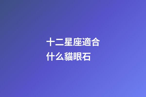 十二星座適合什么貓眼石