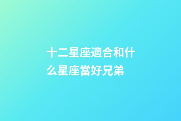 十二星座適合和什么星座當好兄弟-第1張-星座運勢-玄機派