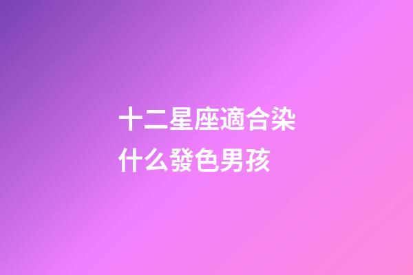 十二星座適合染什么發色男孩-第1張-星座運勢-玄機派