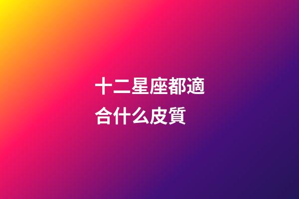 十二星座都適合什么皮質