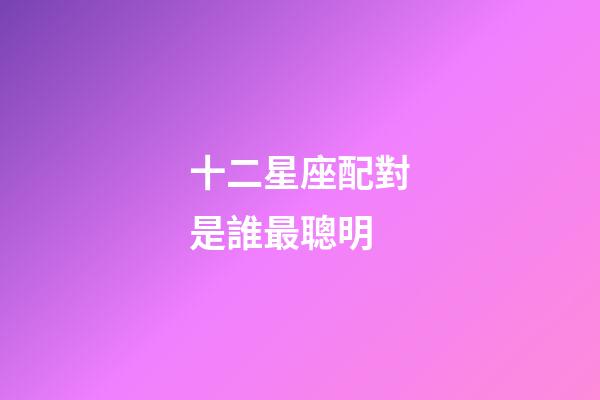 十二星座配對是誰最聰明-第1張-星座運勢-玄機派