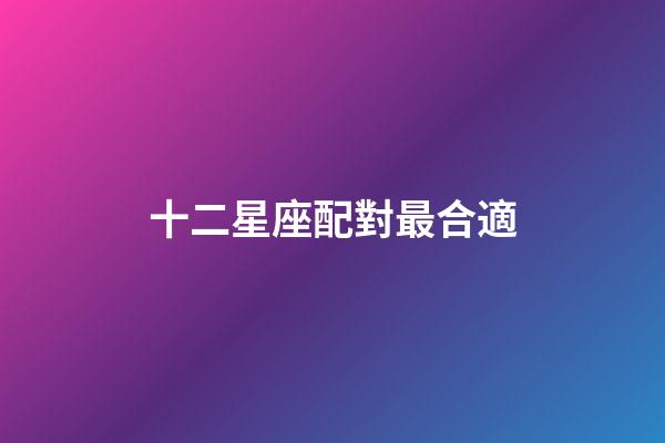 十二星座配對最合適-第1張-星座運勢-玄機派