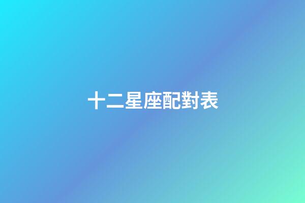十二星座配對表（狗都不談的四大星座）-第1張-星座運勢-玄機派