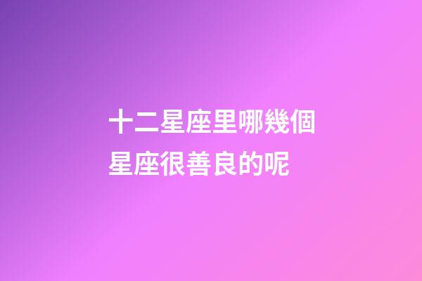 十二星座里哪幾個星座很善良的呢-第1張-星座運勢-玄機派