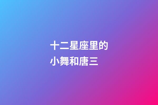 十二星座里的小舞和唐三-第1張-星座運勢-玄機派