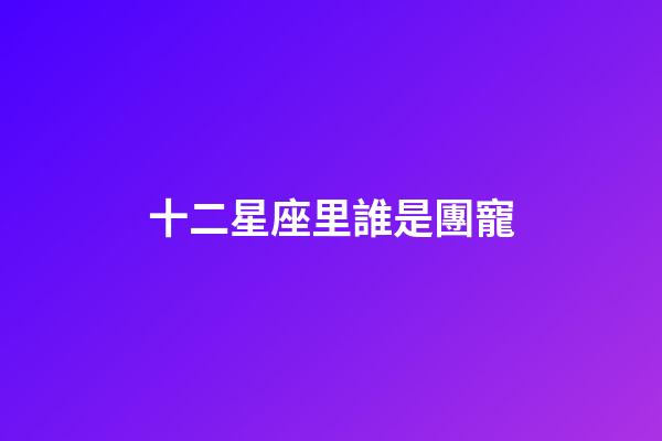 十二星座里誰是團寵