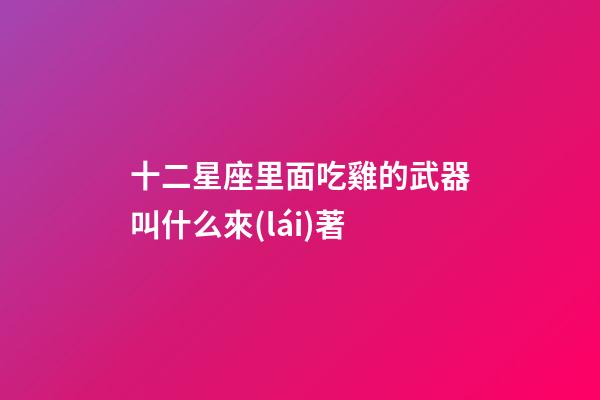 十二星座里面吃雞的武器叫什么來(lái)著