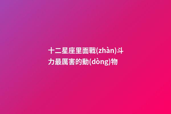 十二星座里面戰(zhàn)斗力最厲害的動(dòng)物