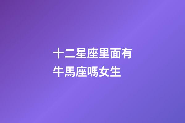 十二星座里面有牛馬座嗎女生