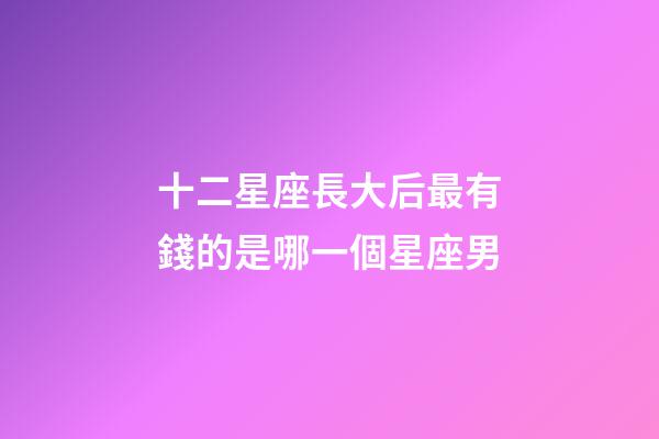 十二星座長大后最有錢的是哪一個星座男-第1張-星座運勢-玄機派