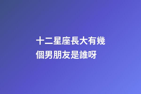 十二星座長大有幾個男朋友是誰呀-第1張-星座運勢-玄機派