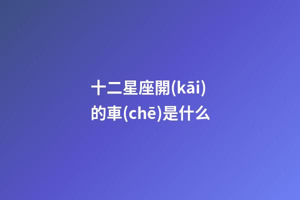 十二星座開(kāi)的車(chē)是什么