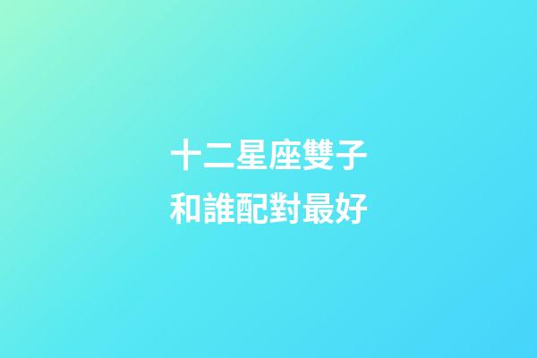 十二星座雙子和誰配對最好-第1張-星座運勢-玄機派