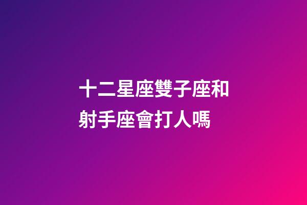 十二星座雙子座和射手座會打人嗎-第1張-星座運勢-玄機派