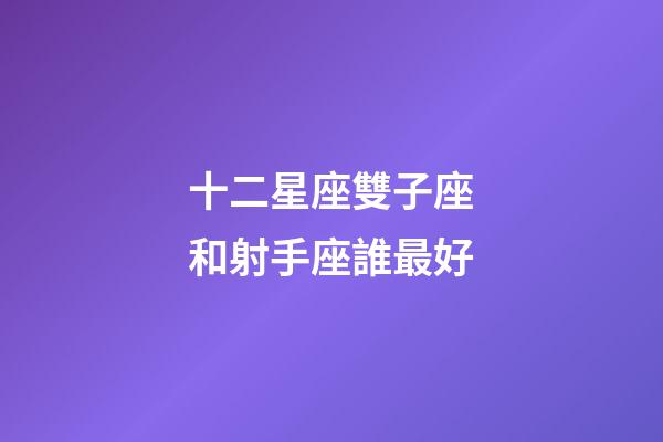 十二星座雙子座和射手座誰最好-第1張-星座運勢-玄機派