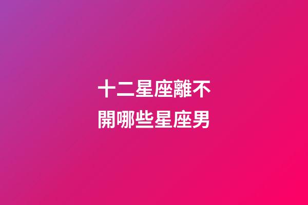 十二星座離不開哪些星座男-第1張-星座運(yùn)勢-玄機(jī)派