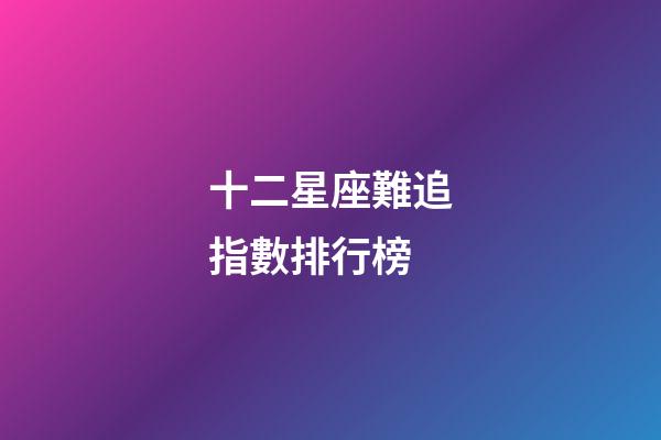 十二星座難追指數排行榜-第1張-星座運勢-玄機派