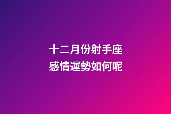 十二月份射手座感情運勢如何呢-第1張-星座運勢-玄機派