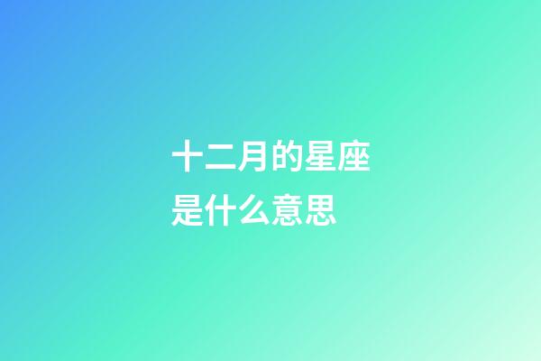 十二月的星座是什么意思-第1張-星座運勢-玄機派