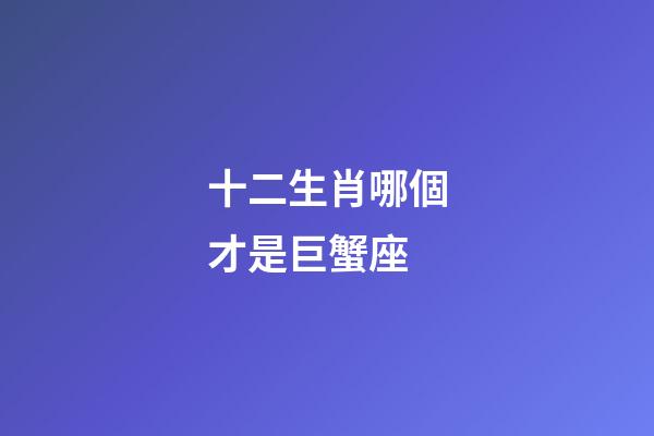 十二生肖哪個才是巨蟹座-第1張-星座運勢-玄機派