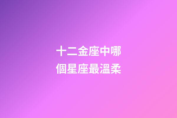 十二金座中哪個星座最溫柔-第1張-星座運勢-玄機派