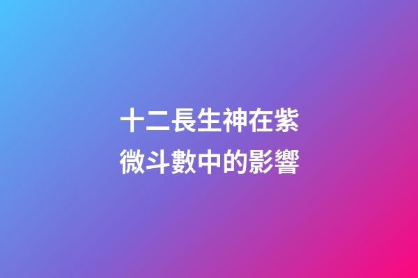 十二長生神在紫微斗數中的影響
