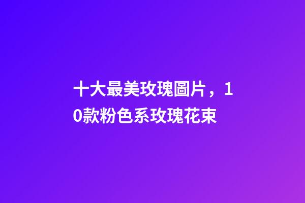 十大最美玫瑰圖片，10款粉色系玫瑰花束-第1張-觀點-玄機派