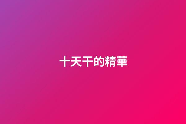十天干的精華
