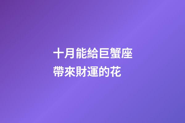 十月能給巨蟹座帶來財運的花-第1張-星座運勢-玄機派