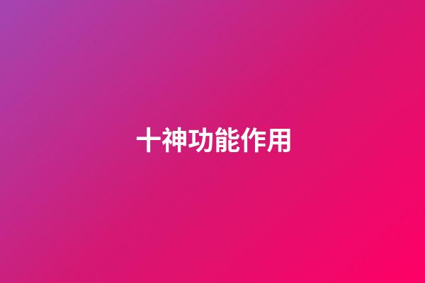 十神功能作用