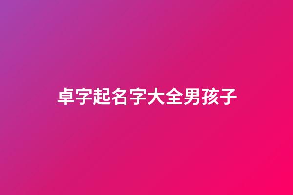 卓字起名字大全男孩子(卓起名好嗎)-第1張-男孩起名-玄機派