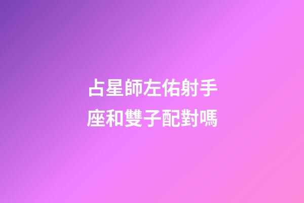 占星師左佑射手座和雙子配對嗎-第1張-星座運勢-玄機派