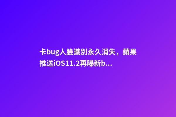 卡bug人臉識別永久消失，蘋果推送iOS11.2再曝新bug-第1張-觀點(diǎn)-玄機(jī)派