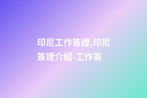 印尼工作簽證,印尼簽證介紹-工作簽-第1張-觀點-玄機派