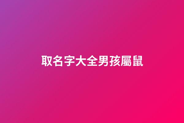 取名字大全男孩屬鼠(男孩的取名寶典屬鼠)-第1張-男孩起名-玄機派