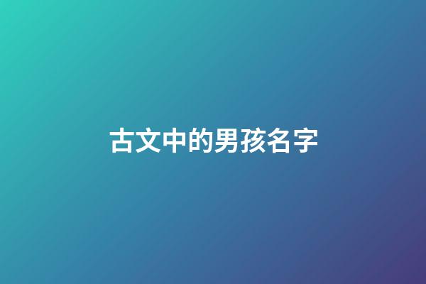 古文中的男孩名字(古文中的男孩名字大全)-第1張-男孩起名-玄機派
