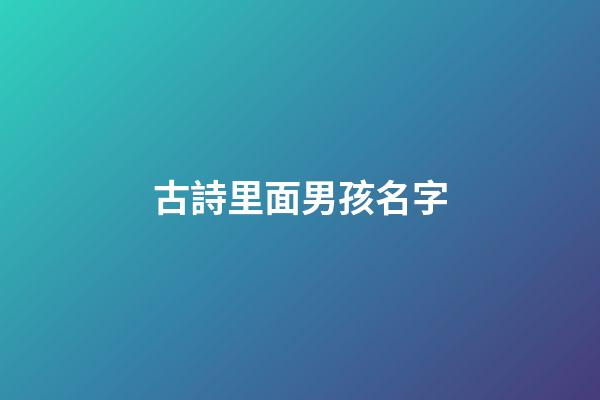 古詩里面男孩名字(古詩里面男孩名字怎么取)-第1張-男孩起名-玄機派