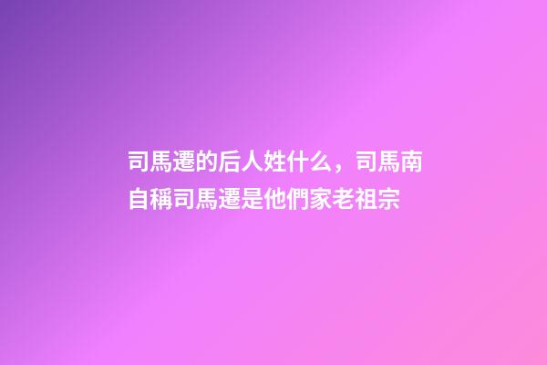 司馬遷的后人姓什么，司馬南自稱司馬遷是他們家老祖宗-第1張-觀點(diǎn)-玄機(jī)派