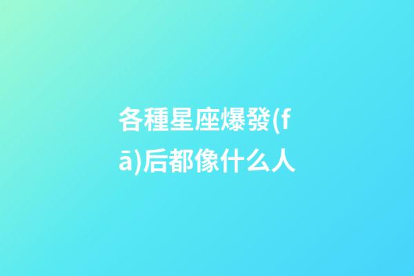 各種星座爆發(fā)后都像什么人-第1張-星座運(yùn)勢(shì)-玄機(jī)派